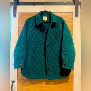 Copper Key Quilted Button Front Jacket Teal